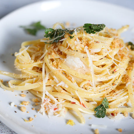 Maine Crab Linguine With Lemon Garlic Gremolata