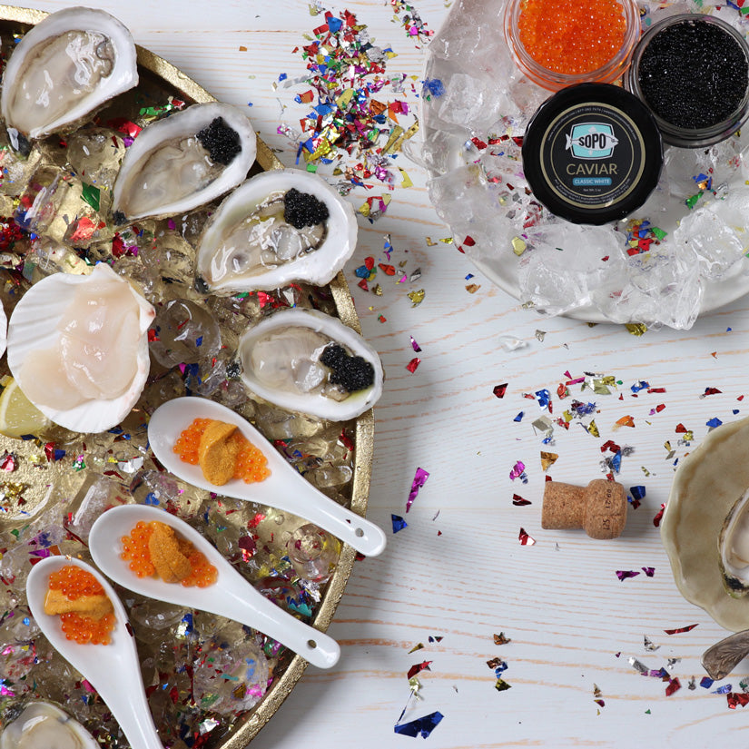 Maine Oyster, Caviar, & Uni Combo - Featured in Forbes Magazine