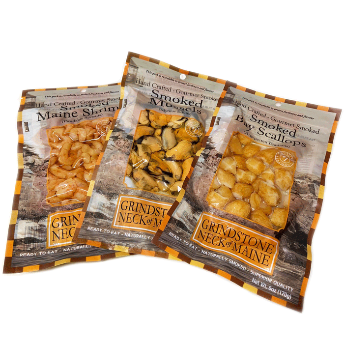 Smoked Shellfish Trio (6-oz Scallops, 6-oz Mussels, 6-oz Shrimp)