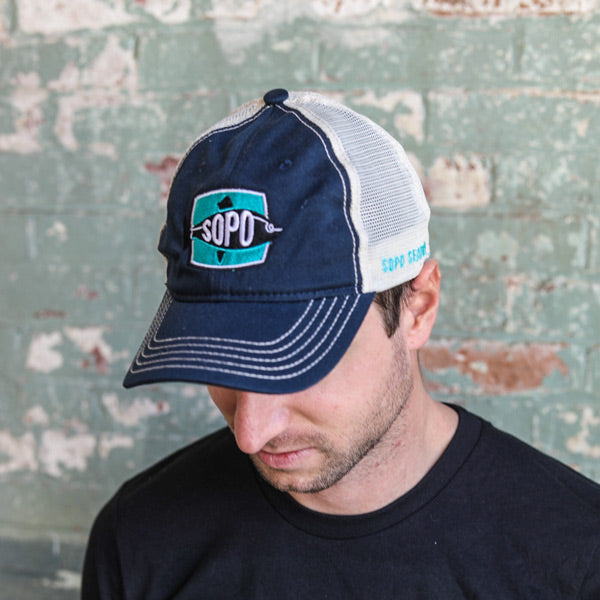 SoPo Seafood Blue & White Trucker Hat