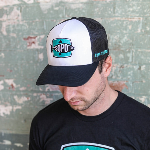 SoPo Seafood Trucker Hat Black/White