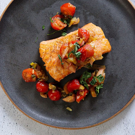 Atlantic Salmon Recipe with Roasted Tomato