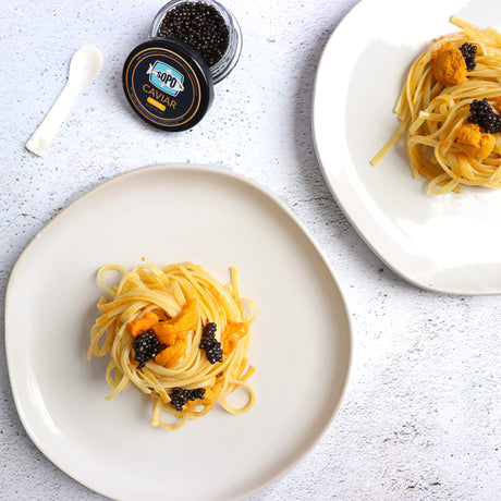 Maine Uni (Sea Urchin) Butter Pasta Topped with Caviar