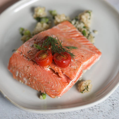 Seared Sockeye Salmon with Herbed Couscous
