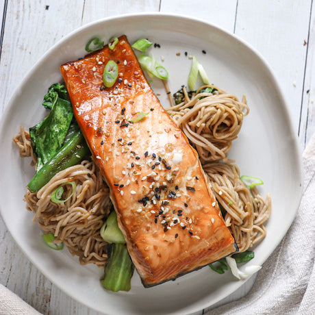 Teriyaki Salmon with Soba Noodles 