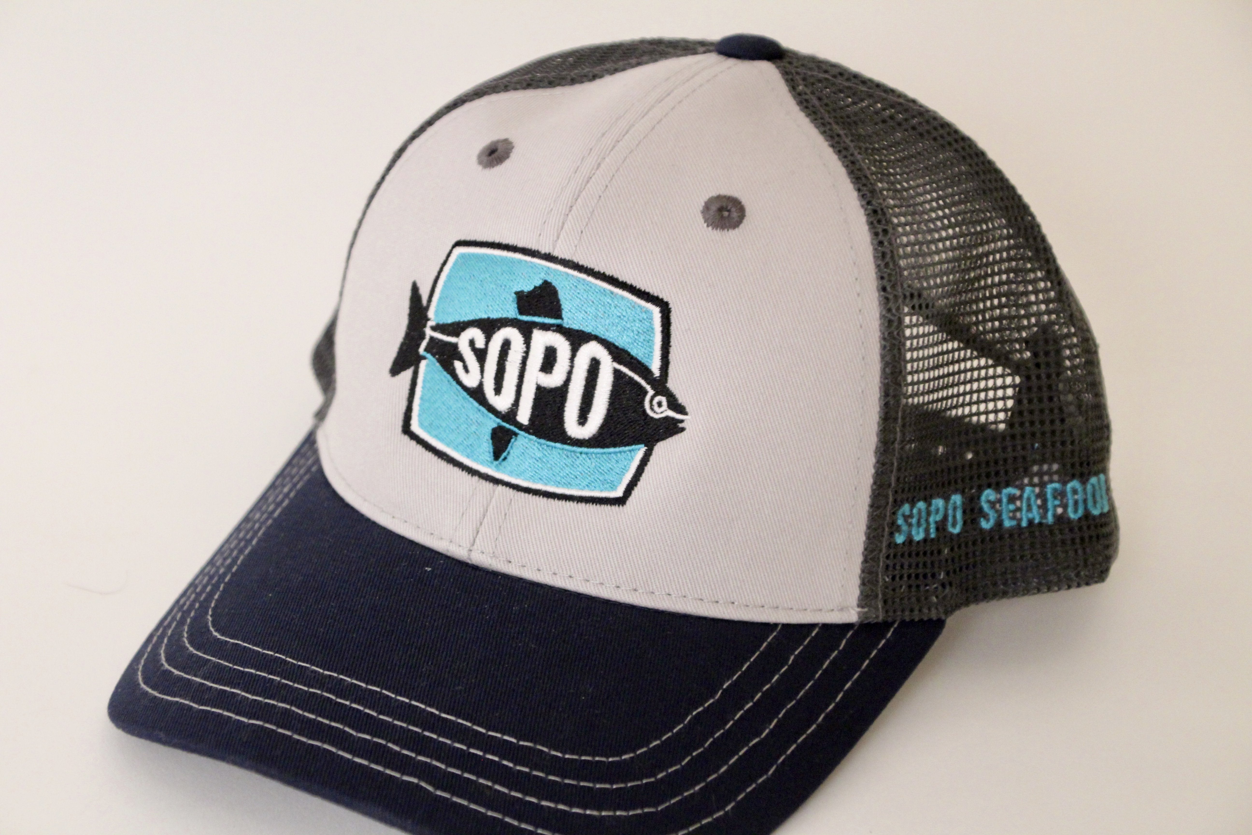 SoPo Hat Grey & Blue - SoPo Seafood