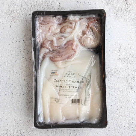 Domestic Squid (Cleaned & Flash-Frozen Calamari)